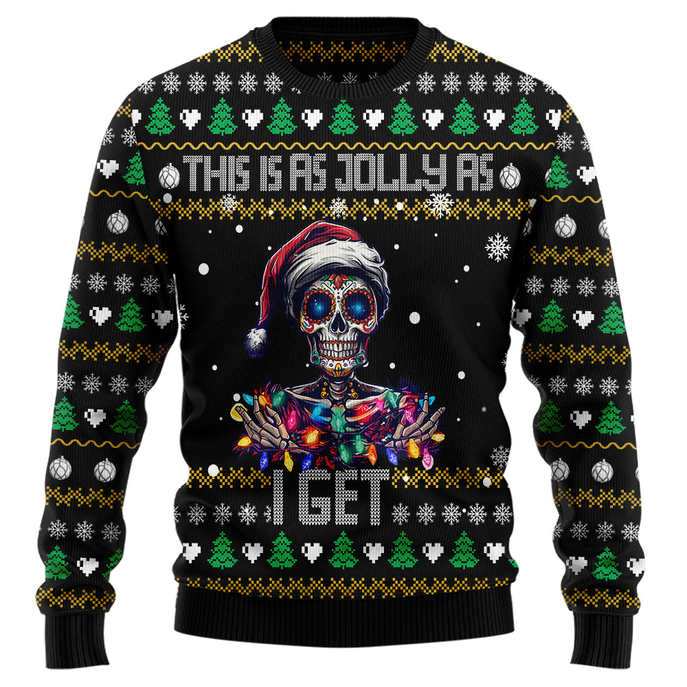Sugar Skull "This Is As Jolly As I Get" Ugly Christmas Sweater