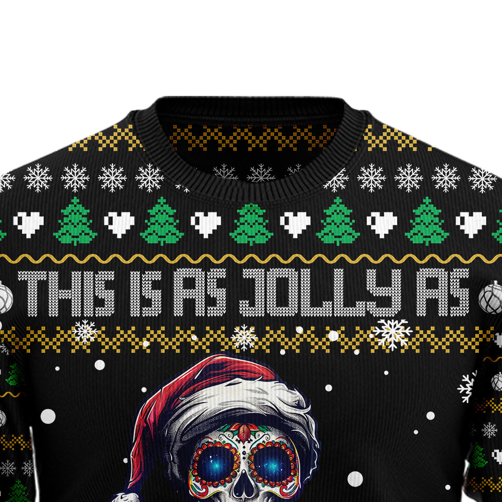 Sugar Skull "This Is As Jolly As I Get" Ugly Christmas Sweater
