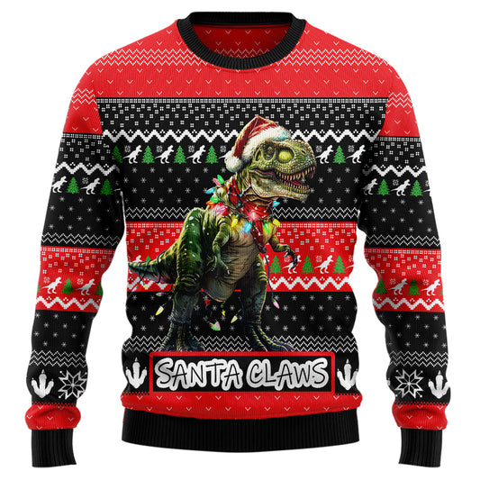 Santa Claws T-Rex Ugly Christmas Sweater