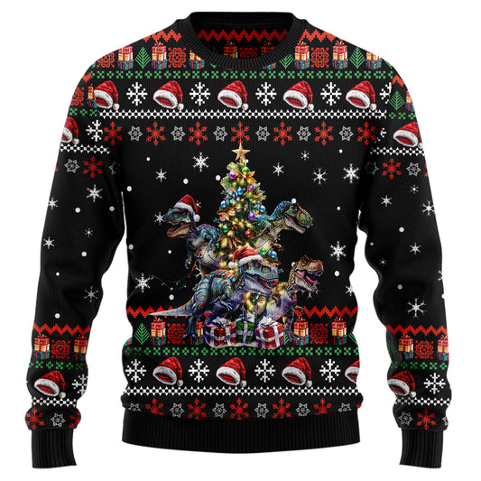 T-Rex Dinosaur Christmas Tree Ugly Sweater