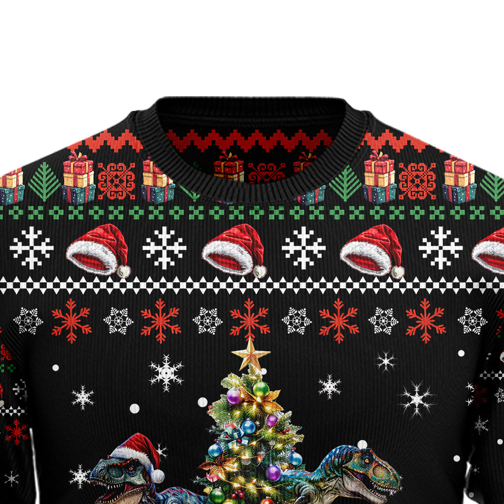 T-Rex Dinosaur Christmas Tree Ugly Sweater