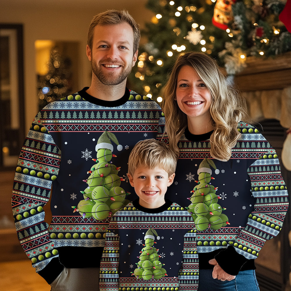 Tennis Ball Christmas Tree Ugly Christmas Sweater