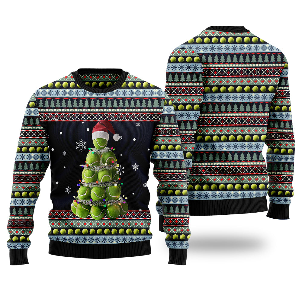 Tennis Ball Christmas Tree Ugly Christmas Sweater