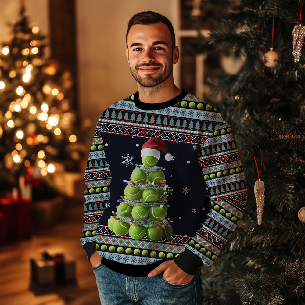 Tennis Ball Christmas Tree Ugly Christmas Sweater