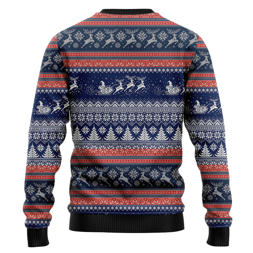 Santa Playing Trumpet Ugly Christmas Sweater