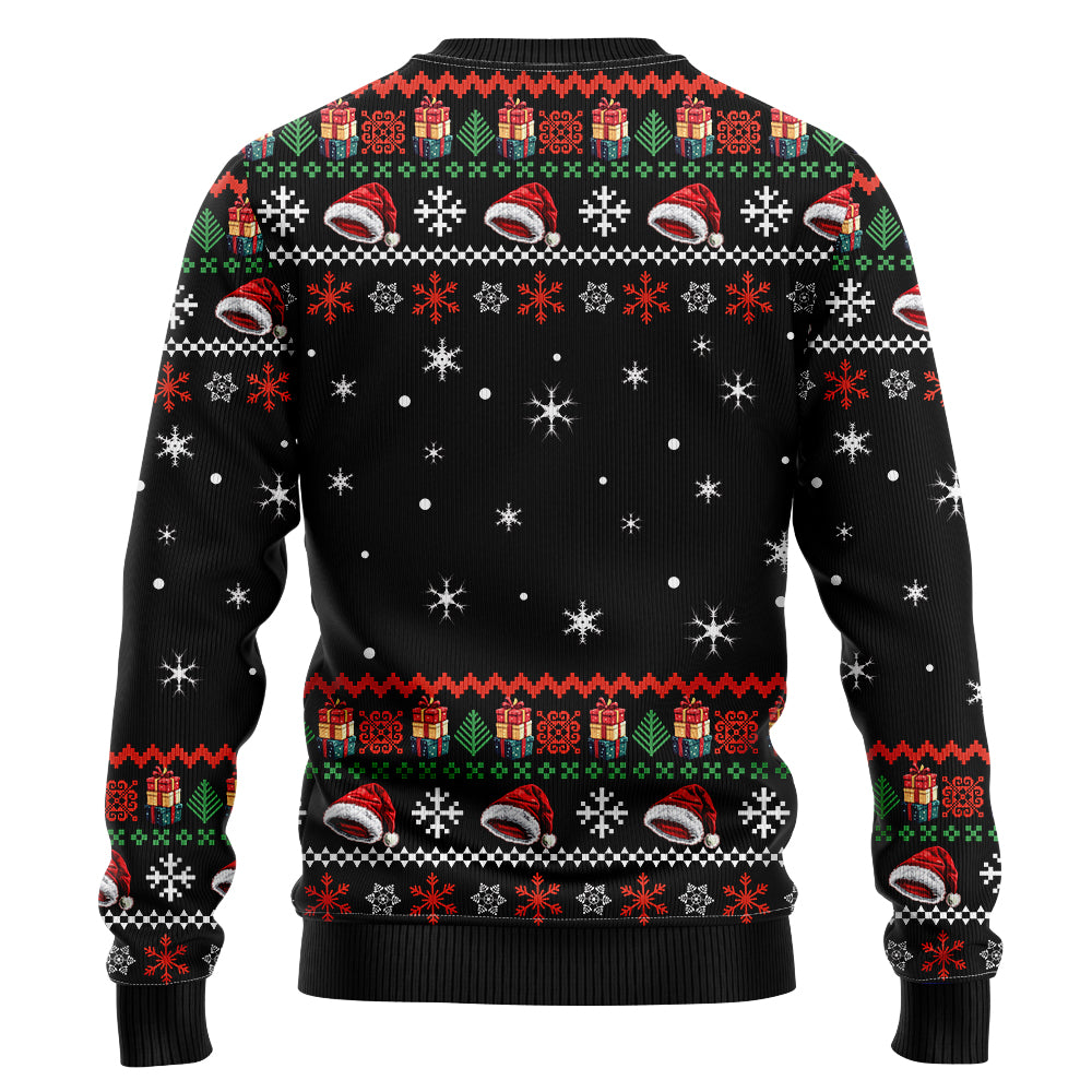 Bigfoot Playing Trumpet Ugly Christmas Sweater