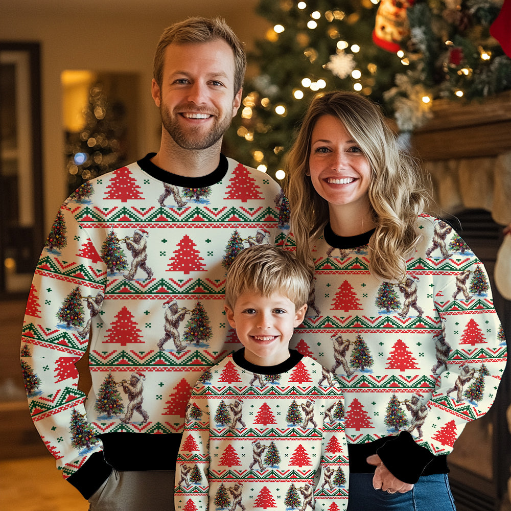 Funny Trumpet Bigfoot Ugly Christmas Sweater
