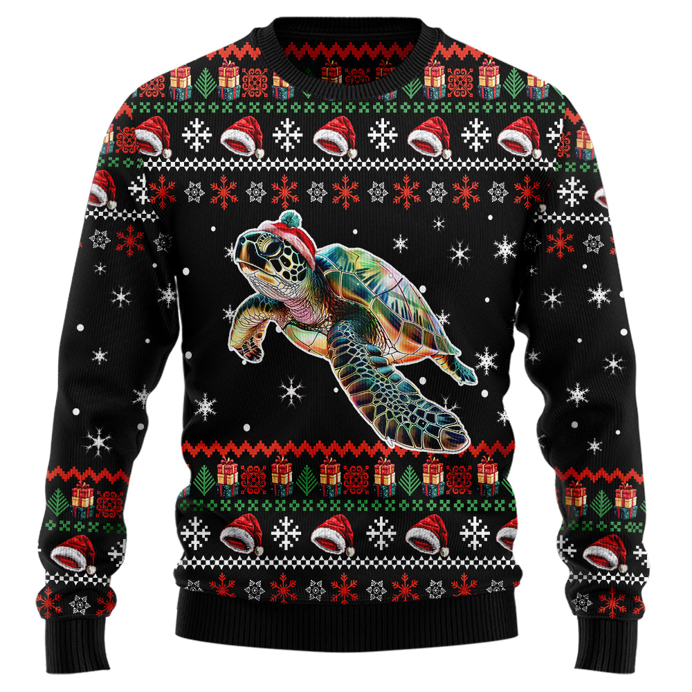 Festive Sea Turtle Ugly Christmas Sweater