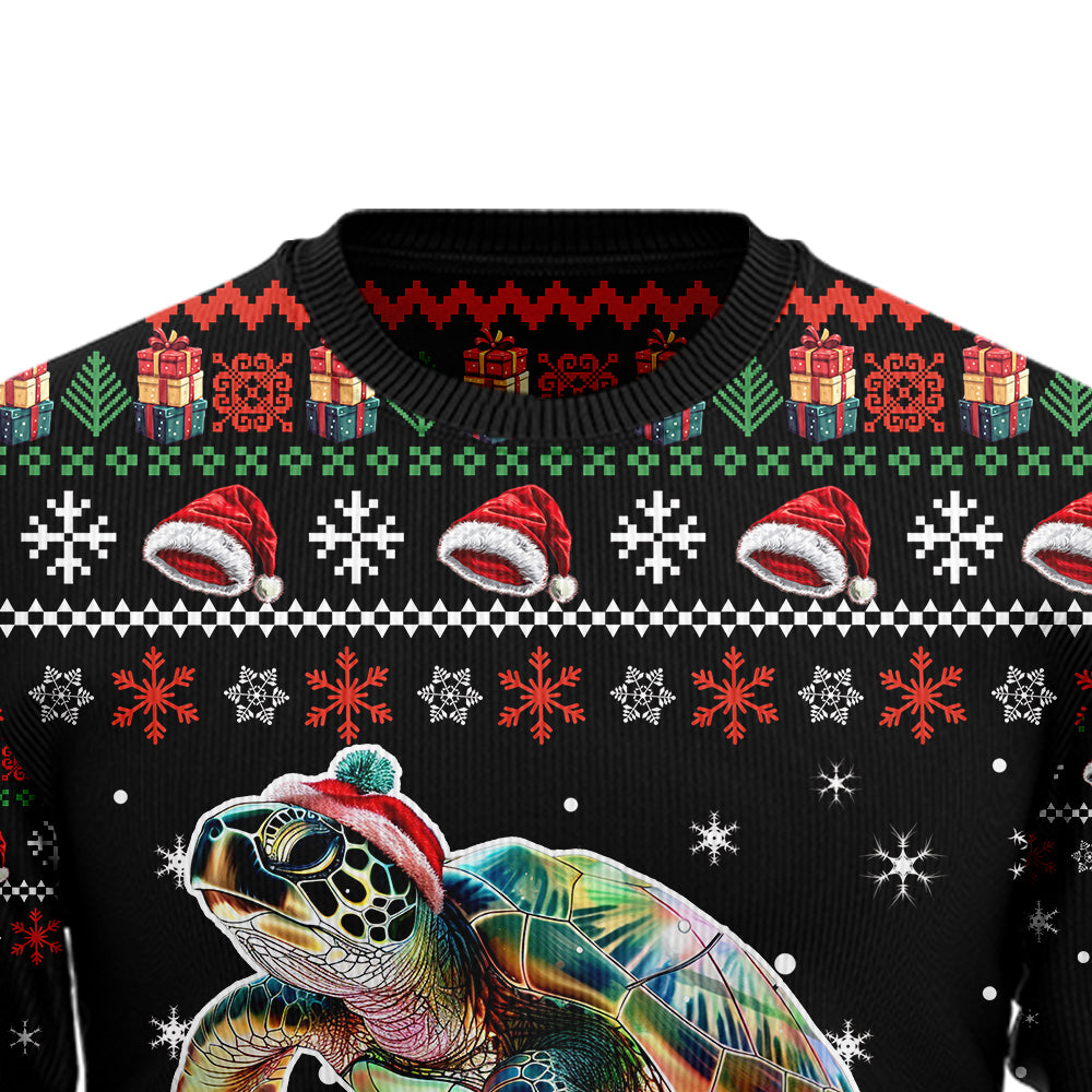 Festive Sea Turtle Ugly Christmas Sweater