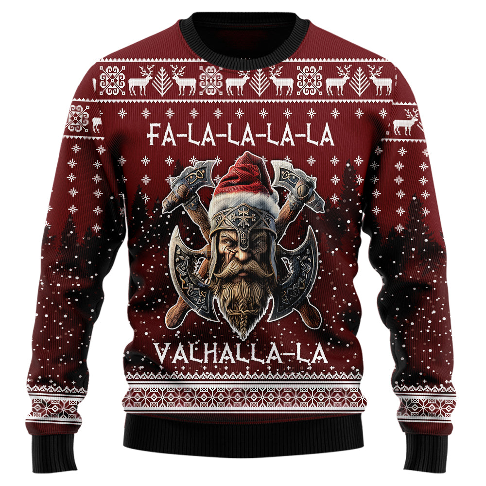 Fa-La-La-La-La Valhalla-La Viking Santa Ugly Christmas Sweater