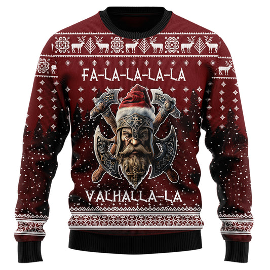 Fa-La-La-La-La Valhalla-La Viking Santa Ugly Christmas Sweater