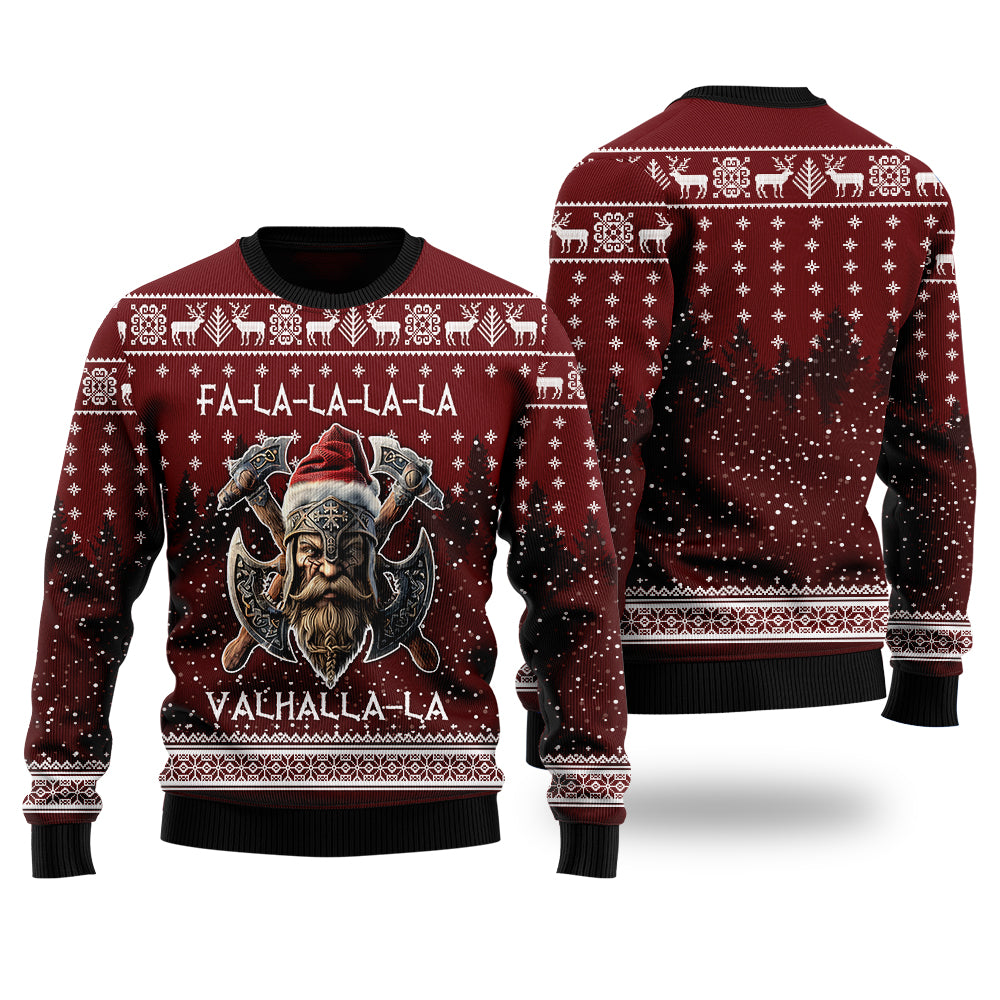 Fa-La-La-La-La Valhalla-La Viking Santa Ugly Christmas Sweater