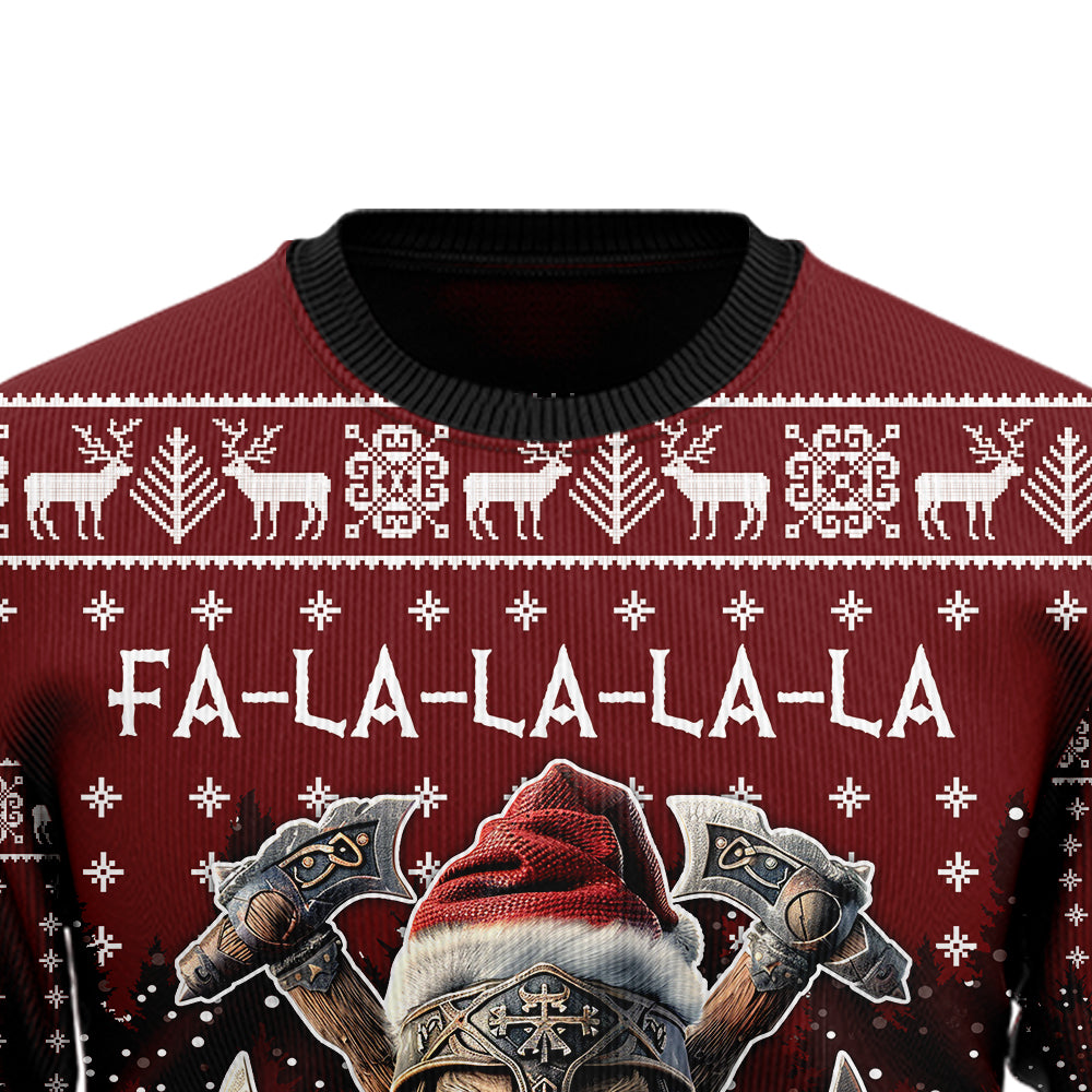 Fa-La-La-La-La Valhalla-La Viking Santa Ugly Christmas Sweater