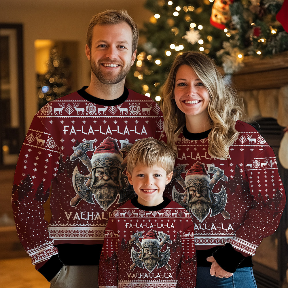 Fa-La-La-La-La Valhalla-La Viking Santa Ugly Christmas Sweater