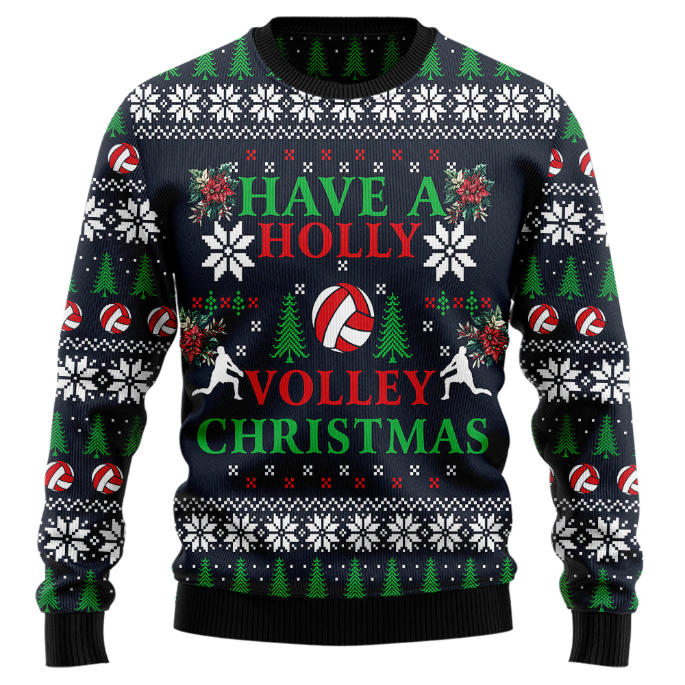 "Have A Holly Volley Christmas" Volleyball Ugly Christmas Sweater