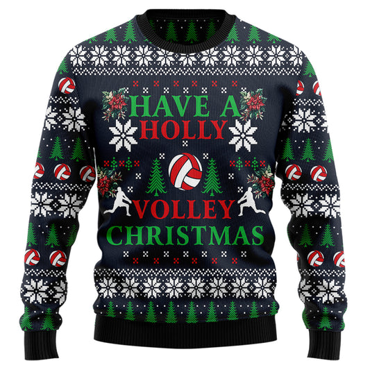 "Have A Holly Volley Christmas" Volleyball Ugly Christmas Sweater