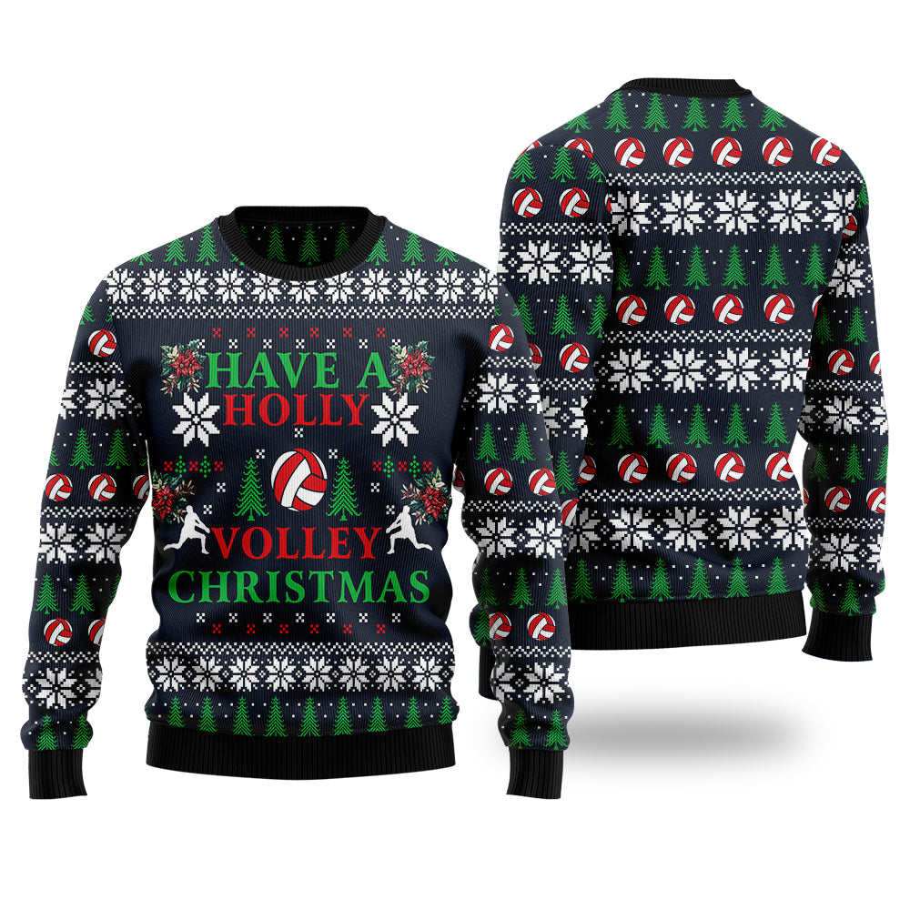 "Have A Holly Volley Christmas" Volleyball Ugly Christmas Sweater