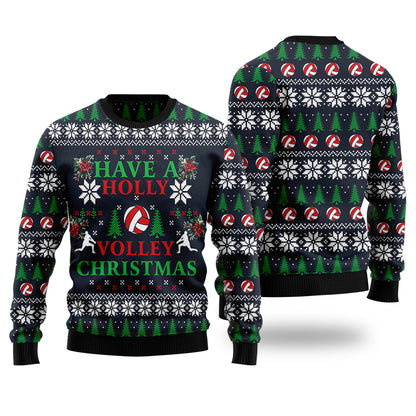 "Have A Holly Volley Christmas" Volleyball Ugly Christmas Sweater