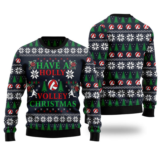 "Have A Holly Volley Christmas" Volleyball Ugly Christmas Sweater