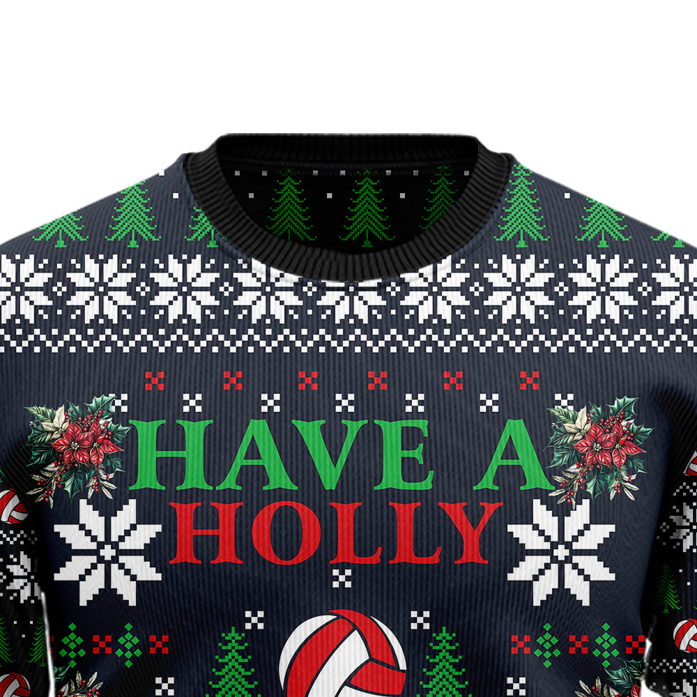 "Have A Holly Volley Christmas" Volleyball Ugly Christmas Sweater