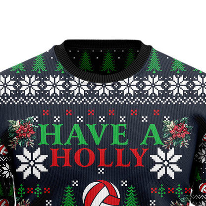 "Have A Holly Volley Christmas" Volleyball Ugly Christmas Sweater