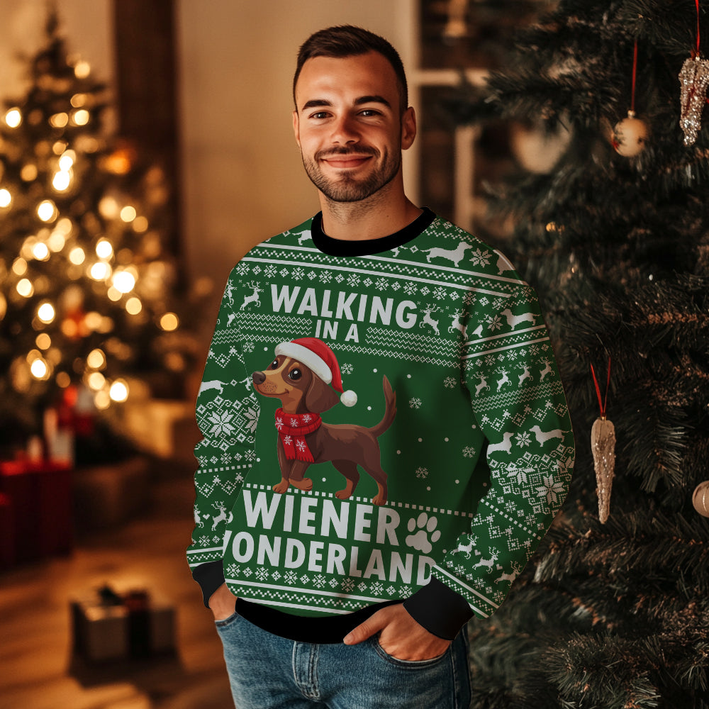 Walking in a Wiener Wonderland Ugly Christmas Sweater