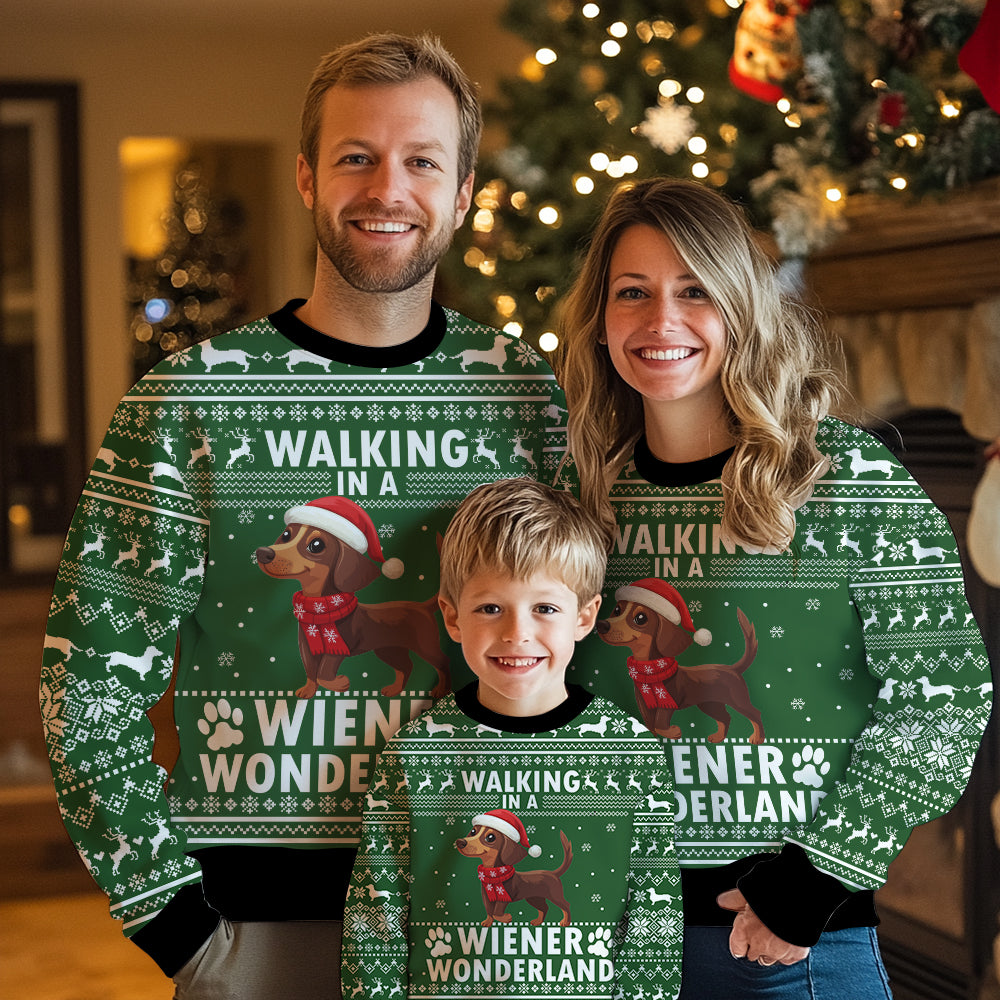 Walking in a Wiener Wonderland Ugly Christmas Sweater