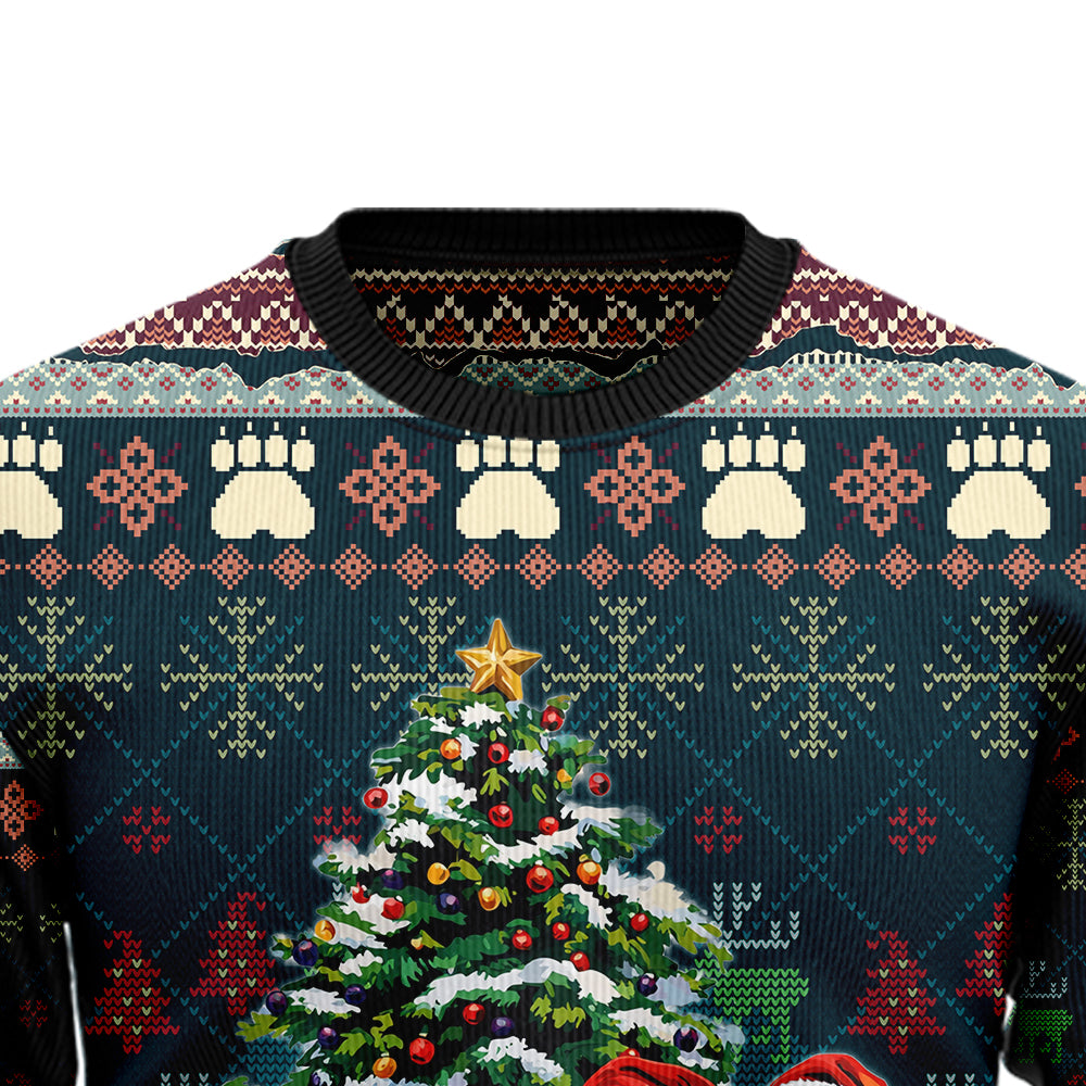 Festive Dachshund Christmas Tree Ugly Christmas Sweater