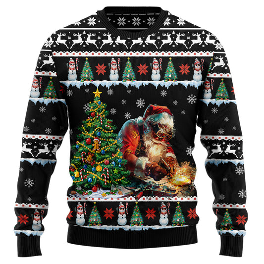 Santa Welder Ugly Christmas Sweater