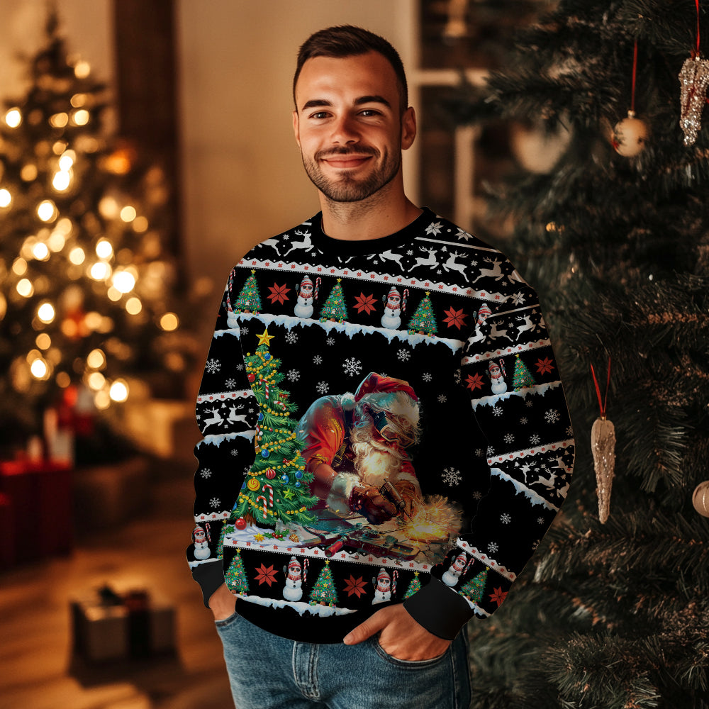 Santa Welder Ugly Christmas Sweater