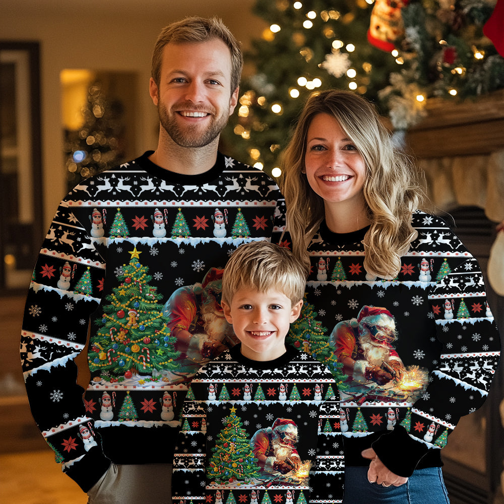 Santa Welder Ugly Christmas Sweater
