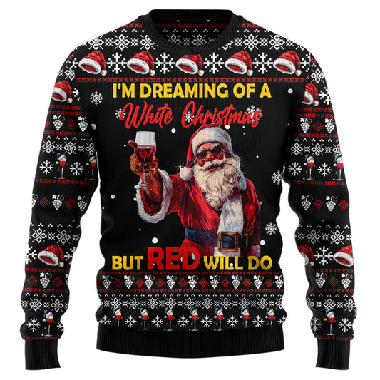 Funny Santa Wine Ugly Christmas Sweater