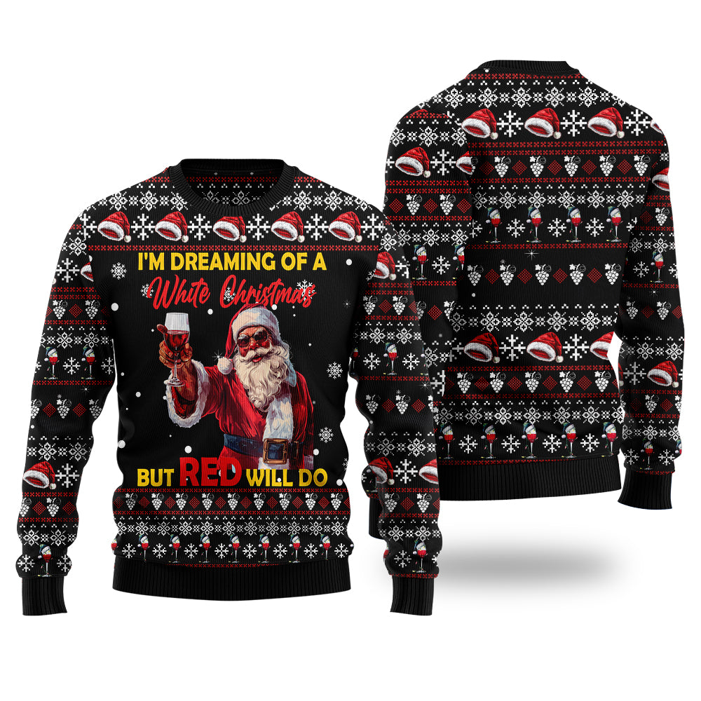 Funny Santa Wine Ugly Christmas Sweater