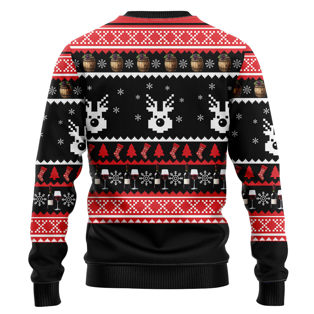 Santa Drinking Wine Ugly Christmas Sweater