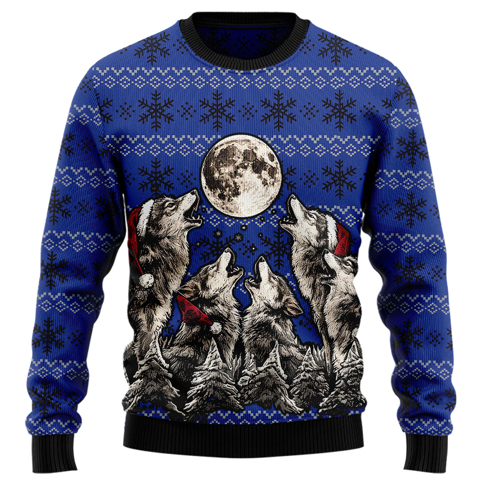 Howling Wolf Ugly Christmas Sweater