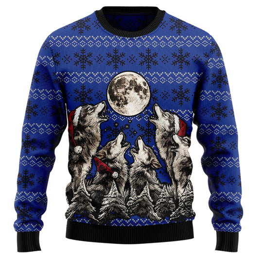 Howling Wolf Ugly Christmas Sweater