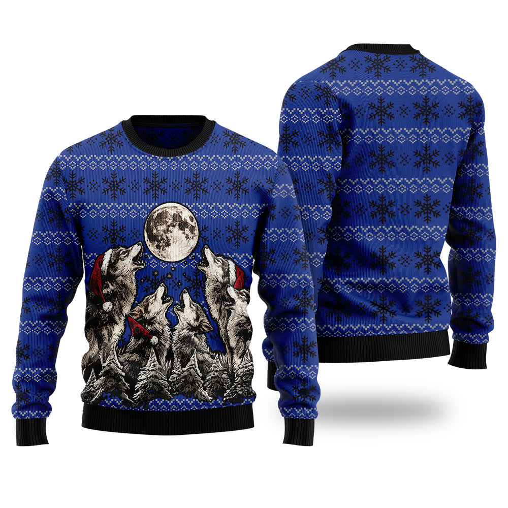 Howling Wolf Ugly Christmas Sweater