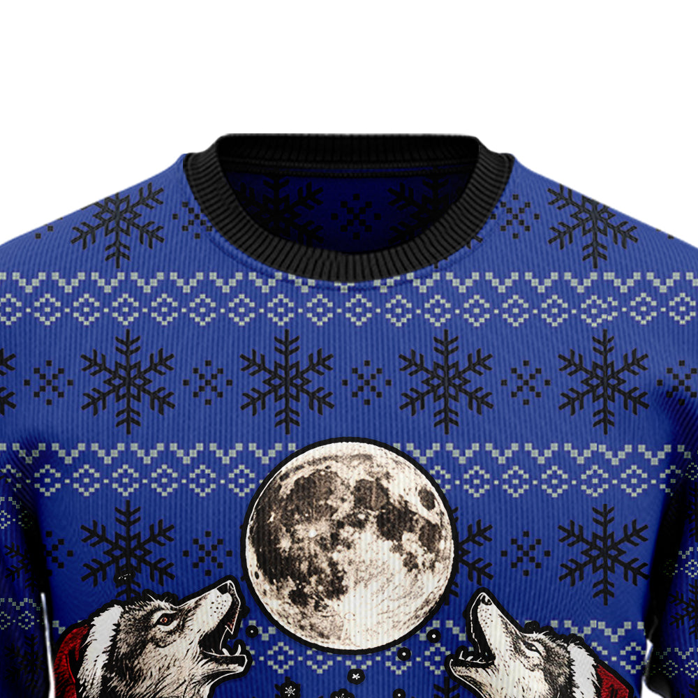 Howling Wolf Ugly Christmas Sweater