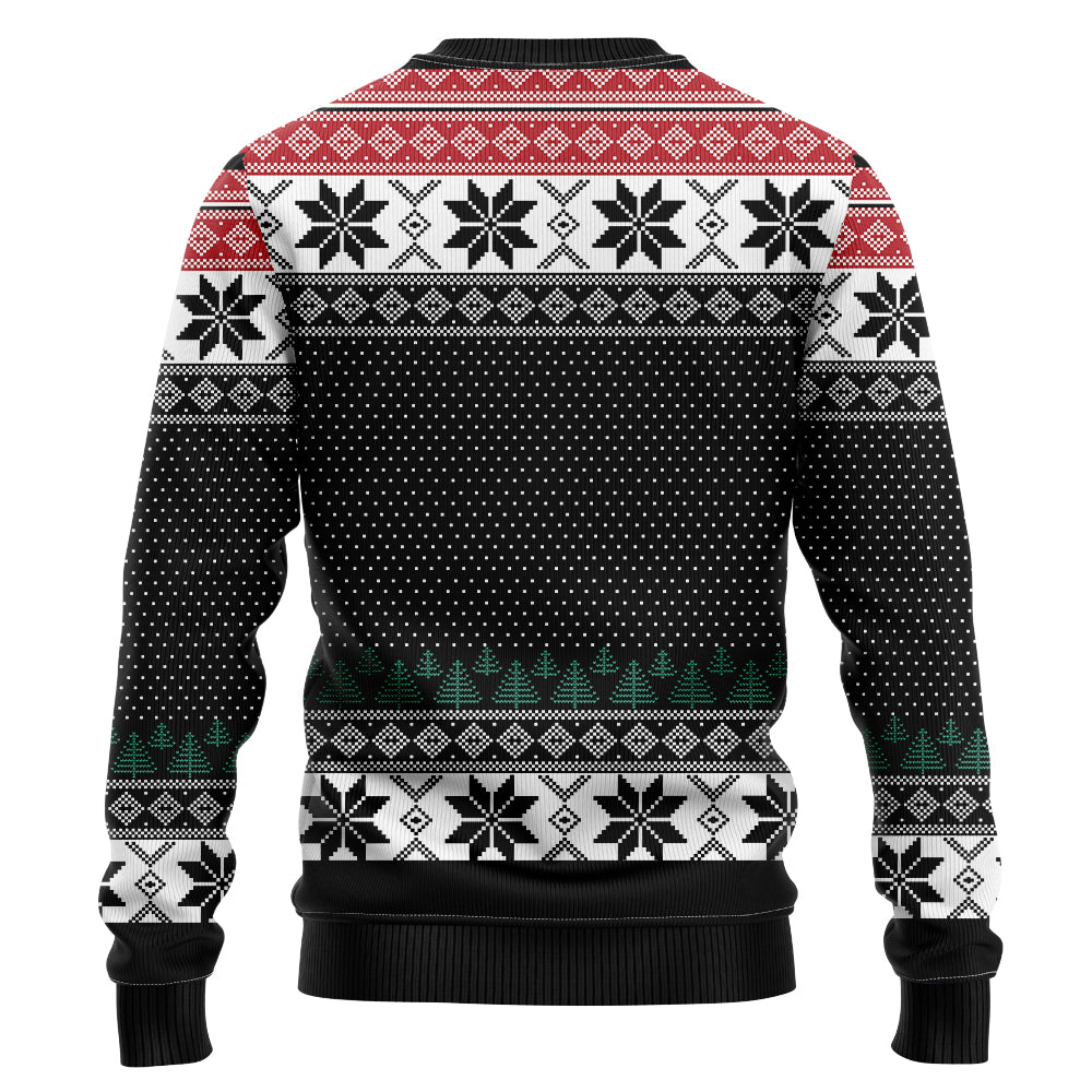 Festive Howling Wolves Full Moon Ugly Christmas Sweater