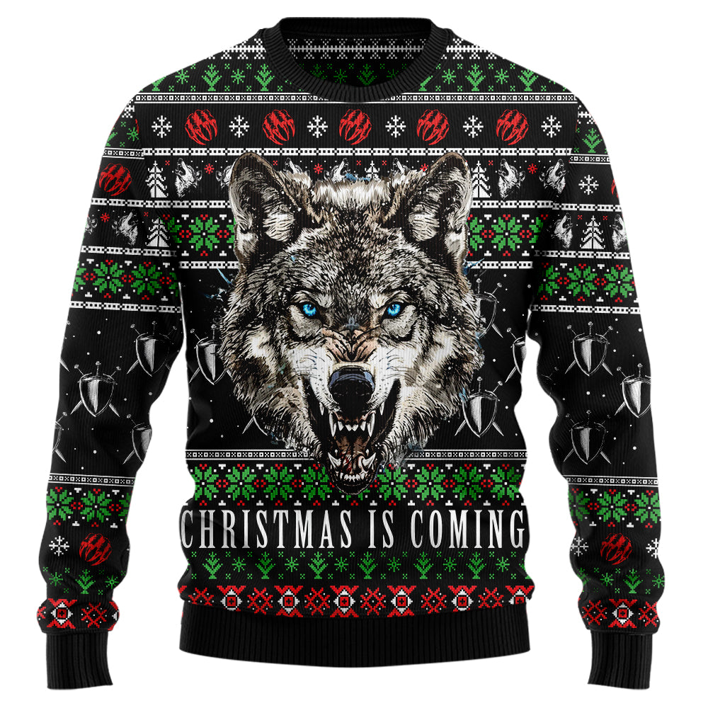 Christmas Is Coming Wolf Ugly Christmas Sweater