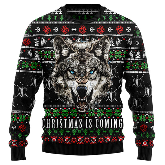 Christmas Is Coming Wolf Ugly Christmas Sweater