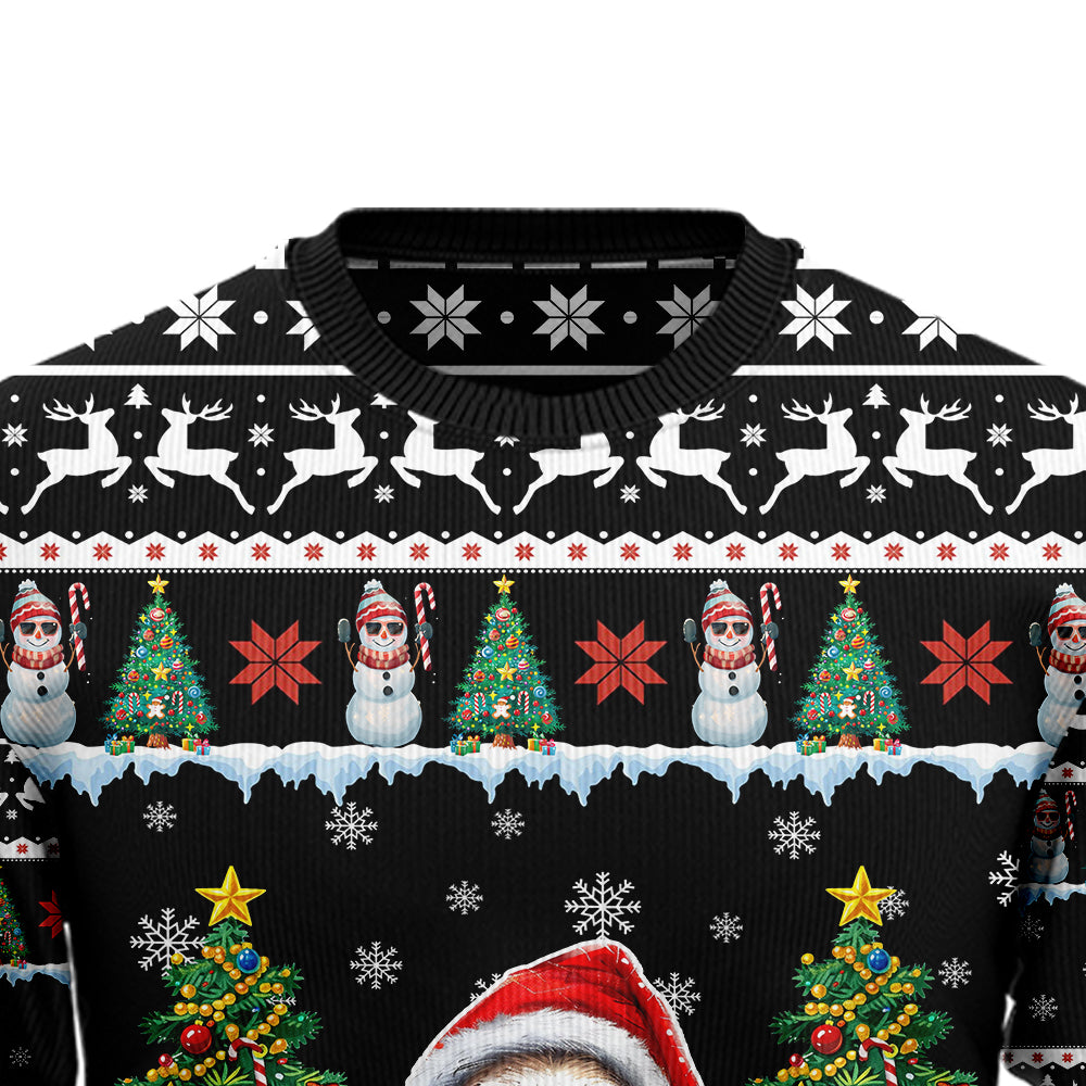 Festive Yoga Sloth Ugly Christmas Sweater
