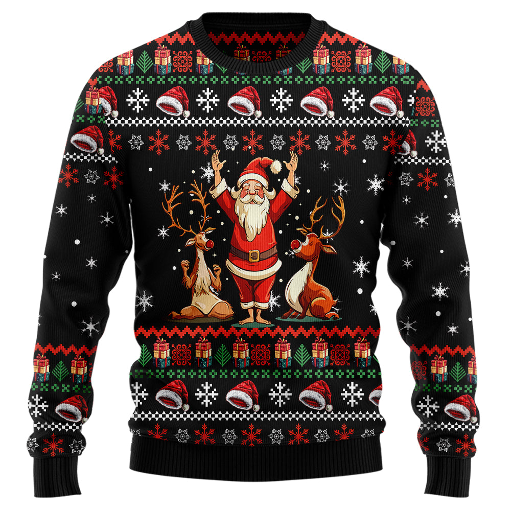 Funny Santa Yoga Ugly Christmas Sweater