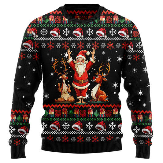 Funny Santa Yoga Ugly Christmas Sweater