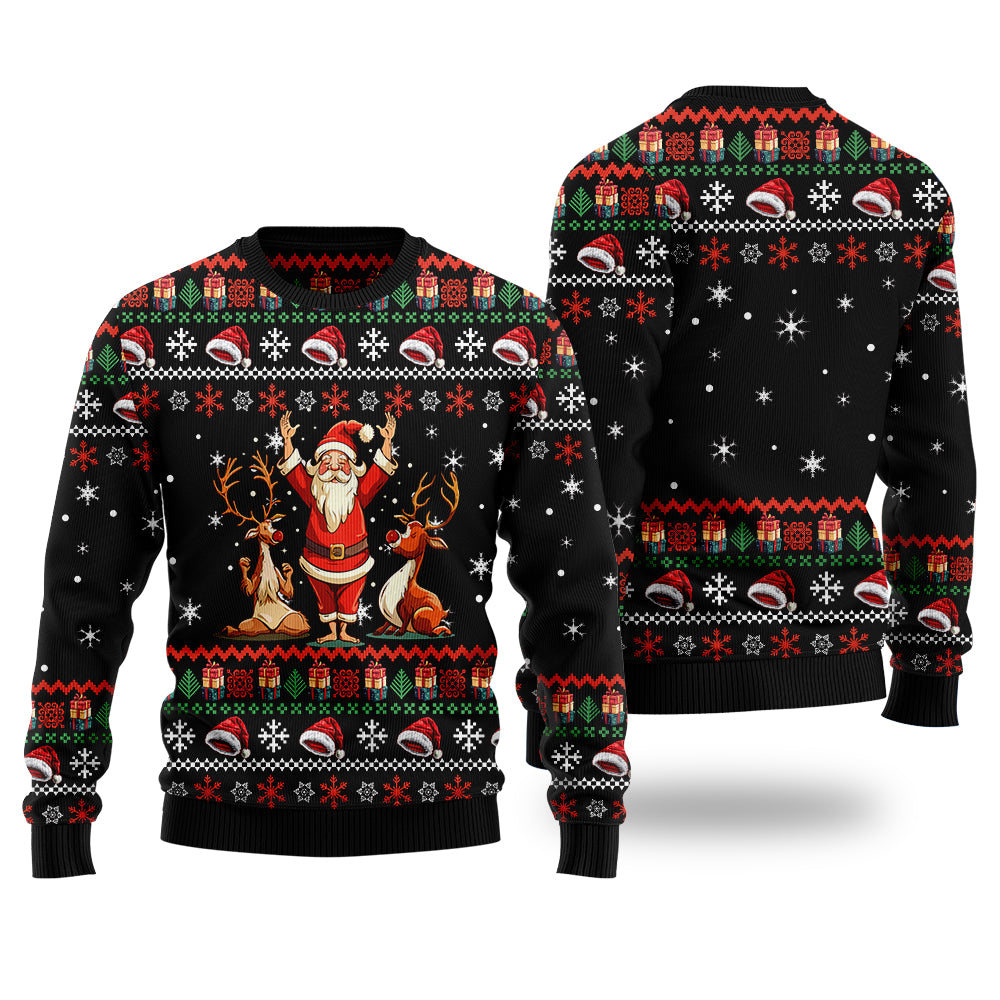 Funny Santa Yoga Ugly Christmas Sweater