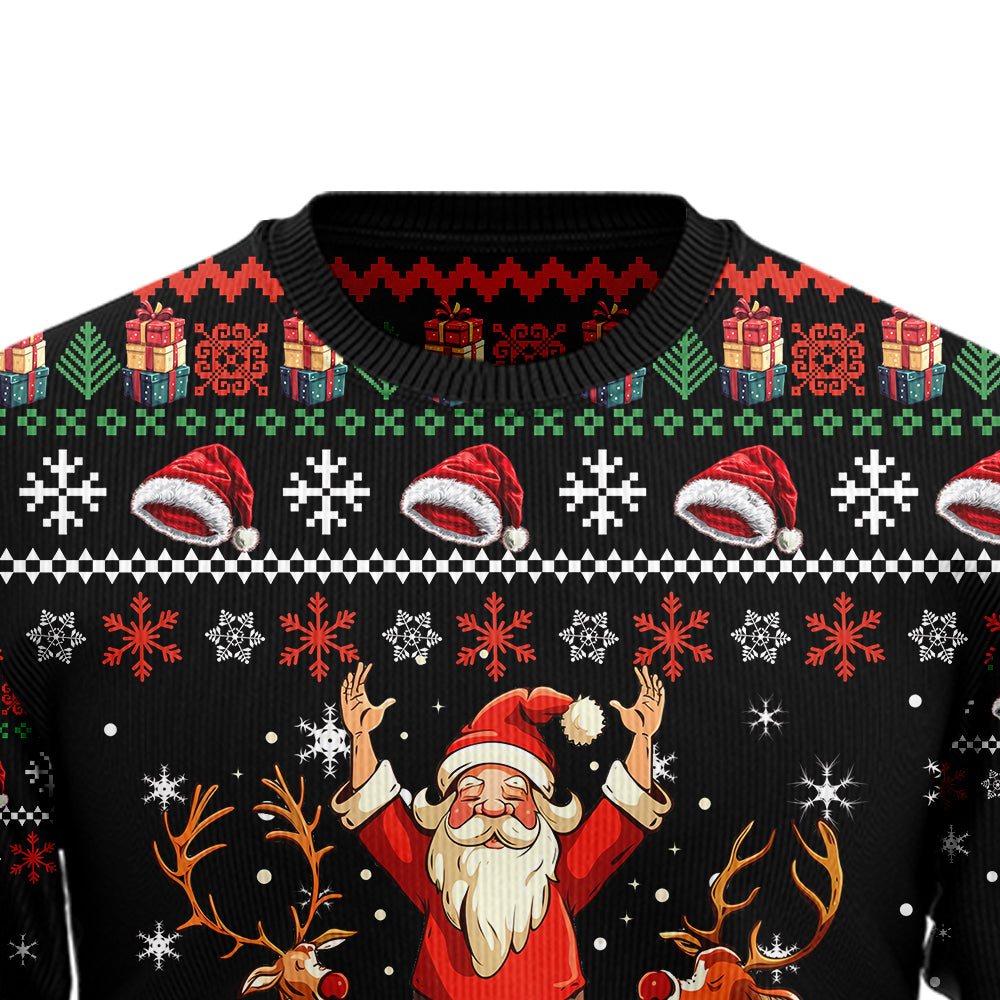 Funny Santa Yoga Ugly Christmas Sweater