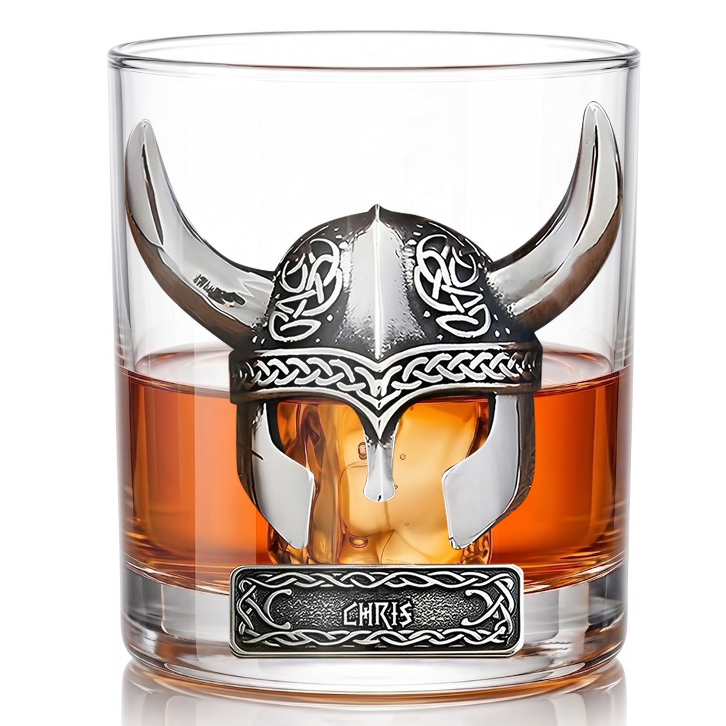 Personalized Viking Whiskey Glass - Custom Norse Warrior Gift