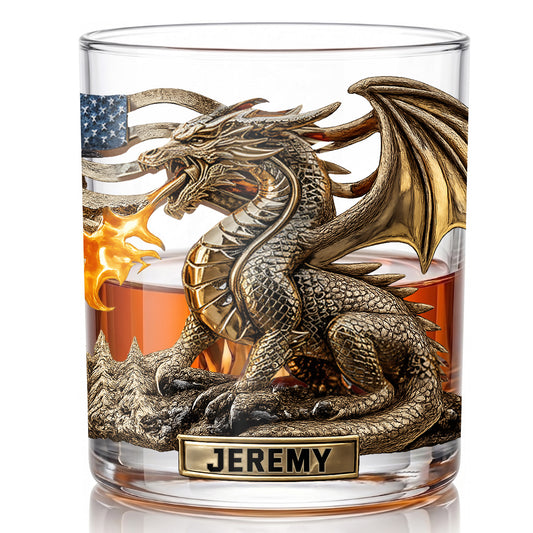 Personalized Dragon Whiskey Glass - Custom Mythical Beast Gift