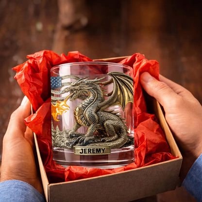 Personalized Dragon Whiskey Glass - Custom Mythical Beast Gift
