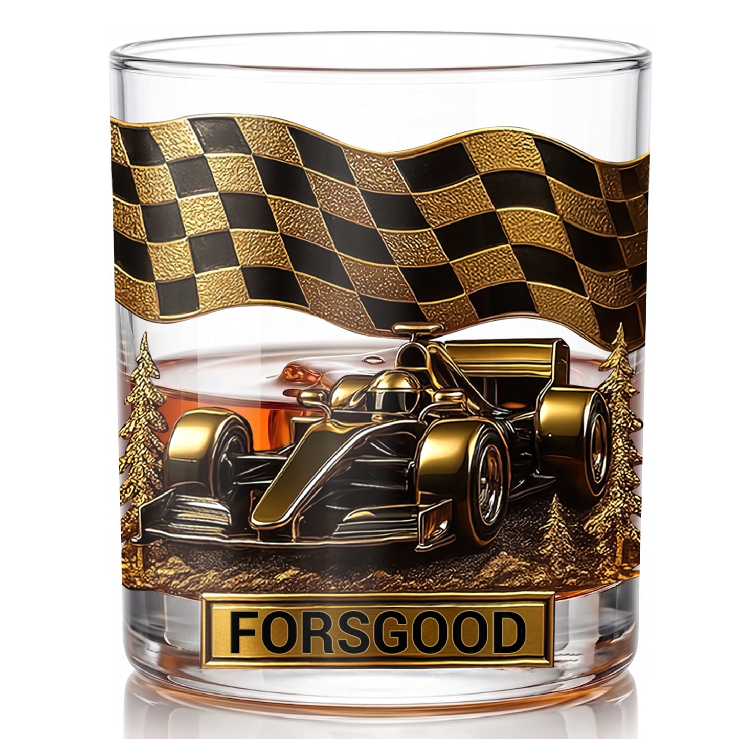 Personalized Racing Whiskey Glass - Custom Formula Car Gift